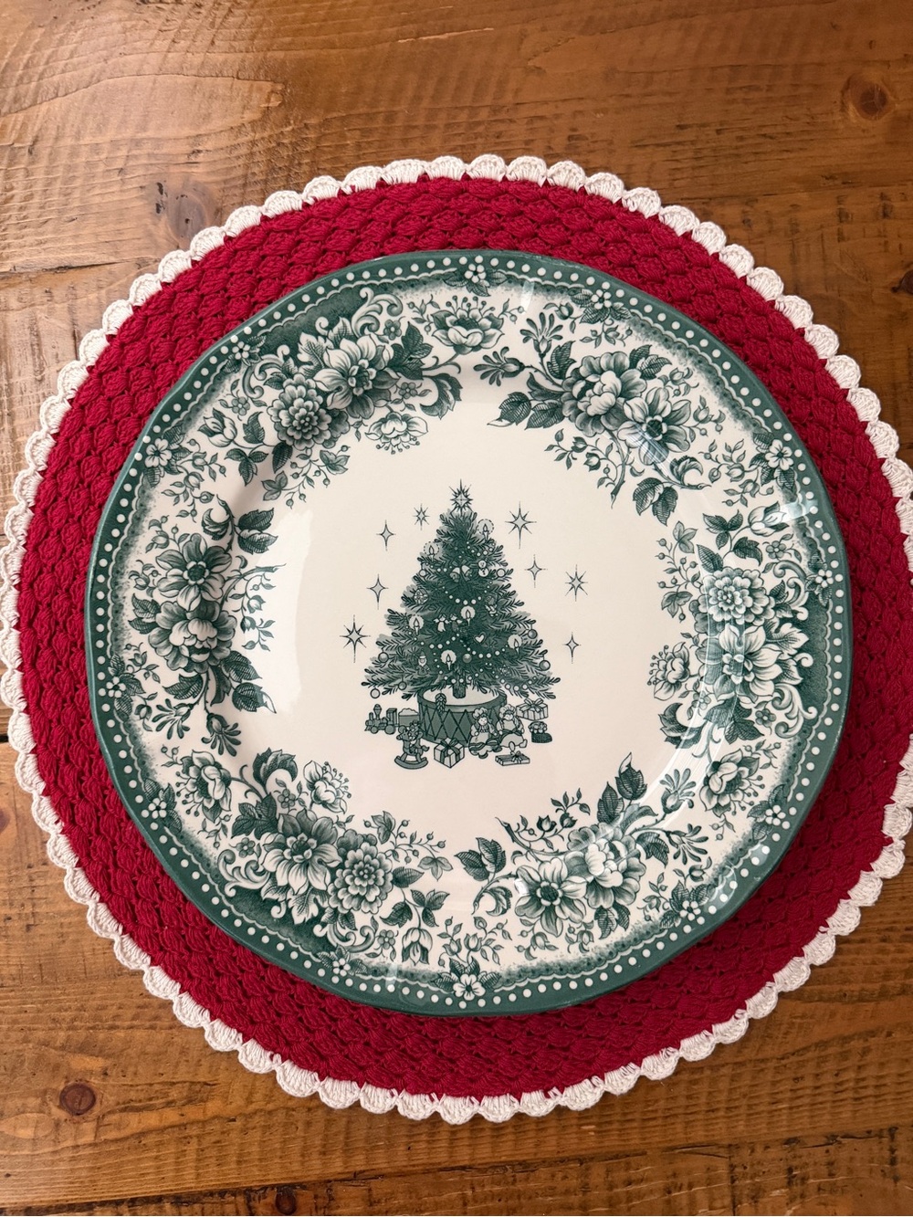 Green Christmas Tree Plate